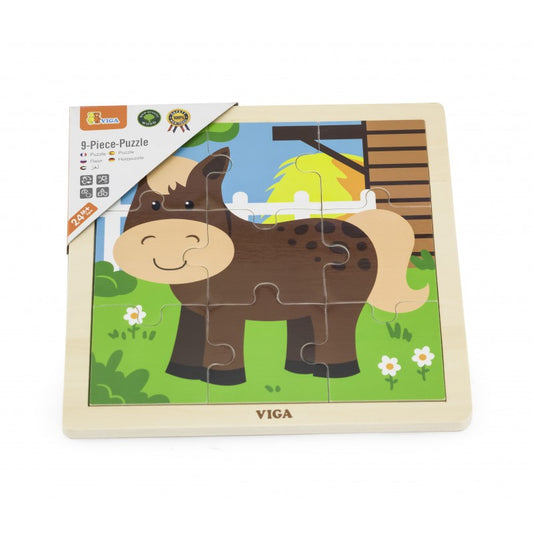 Puzzle din 9 piese mari - cal [ps:e6487007-2524-4bdf-a650-e81f92893499]