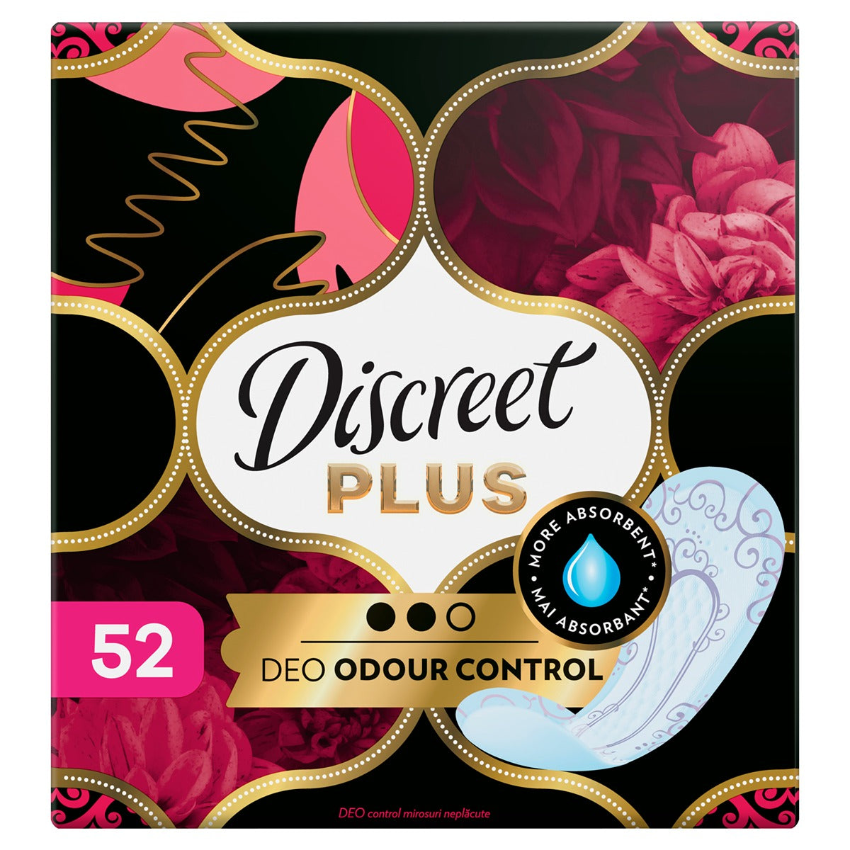 DISCREET Plus, absorbante zilnice, Deo Odour Control, 52 buc [ps:d3667263-cf9a-4068-8b25-7ca441f669ea]