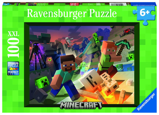 Puzzle Minecraft 100 XXL Ravensburger - Piese Mari - Default Title [ps:35904d45-b3b7-4a6e-9ef7-a259090dc151]