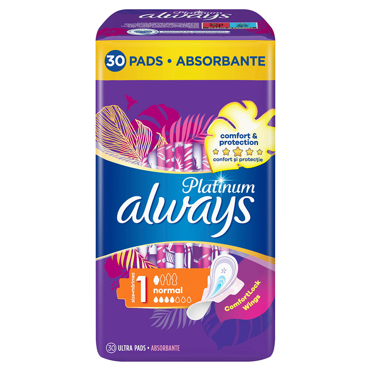 ALWAYS Platinum Normal Quatro, absorbante igienice, marime 1, 30 buc [ps:0c04b325-33e7-41d9-ba09-a20f4bdb408b]