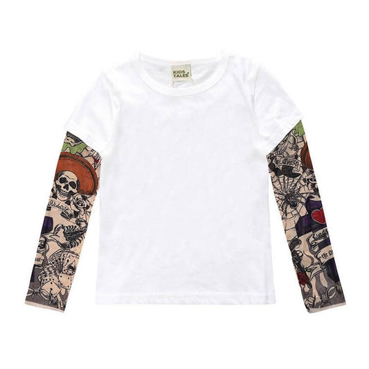 Tricou copii alb cu tatuaj Drool (Marime: 120, Model: Model A) [ps:50fe7900-1500-493d-8221-08e599b59781]