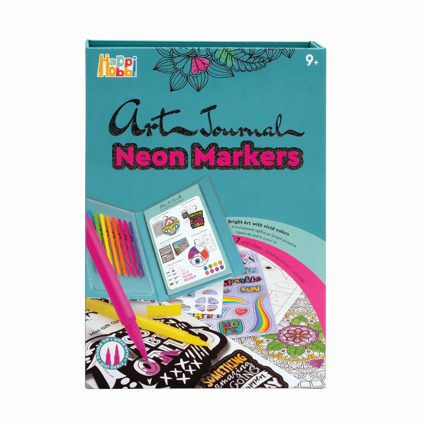 Jurnal Artistic Happi Hobbi cu Markere Neon - Brand AS - Default Title [ps:747fe771-5015-4a0b-8297-bf46802219ca]