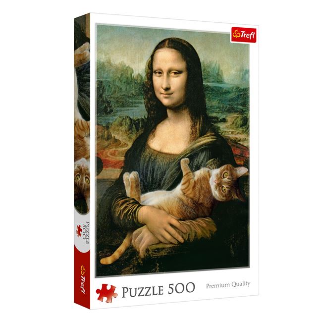 Puzzle Gioconda cu Pisica 500 piese Trefl - Jumbo - Default Title [ps:5666d570-392d-4552-84e7-70ee65088cce]