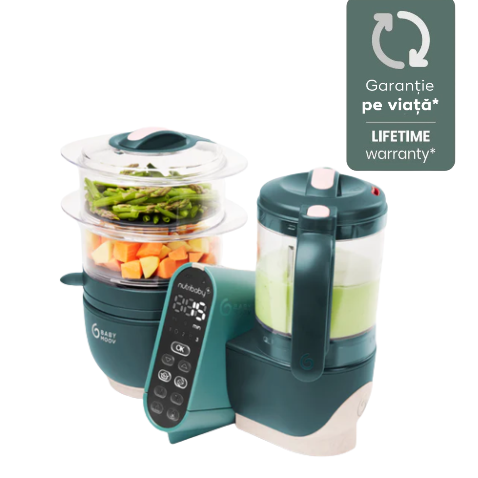 Robot Multifuncțional Babymoov Nutribaby 6 in 1 Opal Green - Default Title [ps:b69905ec-13cd-45b3-b767-d492444a82bd]