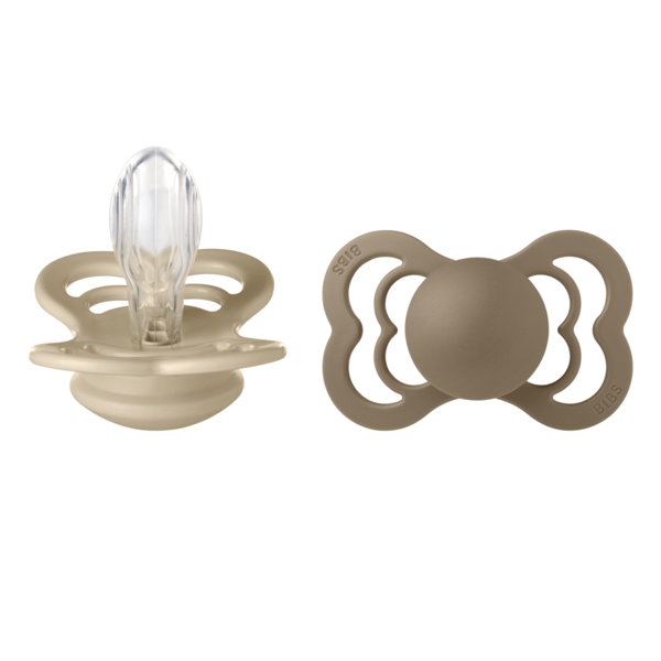 Set 2 Suzete BIBS Supreme Silicon 0 luni - Ivory/Blush - Vanilla/Dark Oak [ps:afec6fd5-90d3-443f-81fd-aba83d83ceec]