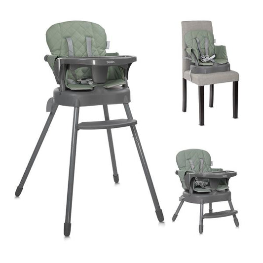 Scaun Masa Copii 3 in 1 Lorelli Siesta, Beige Leather - Green Leather [ps:08fbcffe-7cba-4878-95a6-9f7a7e7a6200]