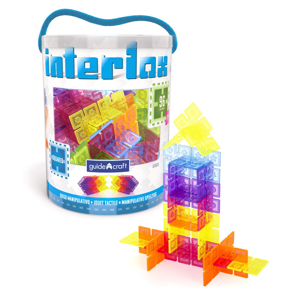 Interlox Guidecraft - Pătrate Interconectabile, 96 piese - Default Title [ps:af4a57af-a40c-46ef-bbeb-e10edd852f9f]
