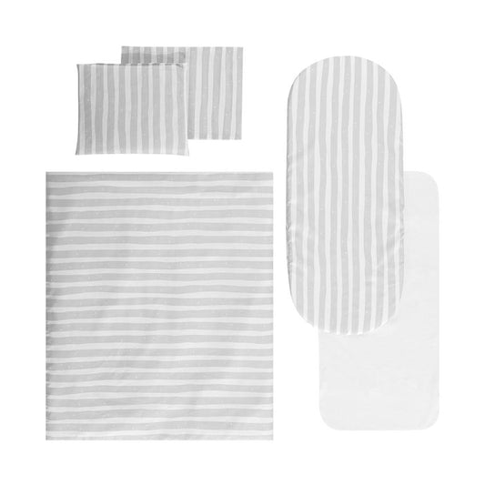 Set Lenjerie Cărucior Lorelli Happy Friends Mint, 6 piese - gri striped [ps:aab0b121-c282-4f1c-b689-04b4d7acd2b7]