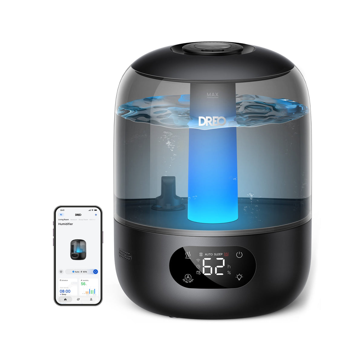 Umidificator Smart Dreo 119S, 3L, Aromaterapie, Negru - Default Title [ps:ba1ab3e1-fb8d-4680-a3b5-5c919902b6b0]