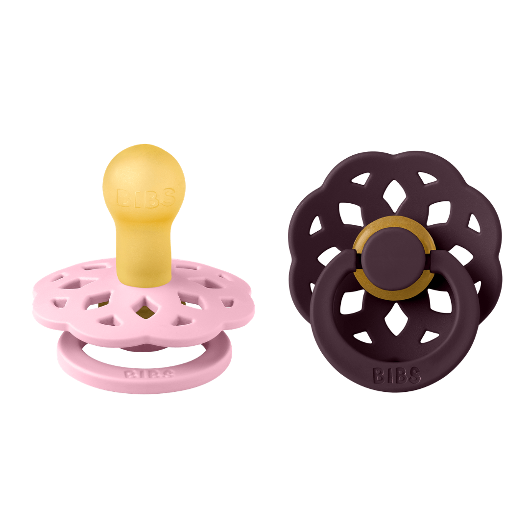 Set 2 Suzete BIBS Boheme Latex, Tetină Rotundă, 0 luni - Baby Pink/Plum [ps:3d1820da-3787-4c0c-b219-91dac4564252]
