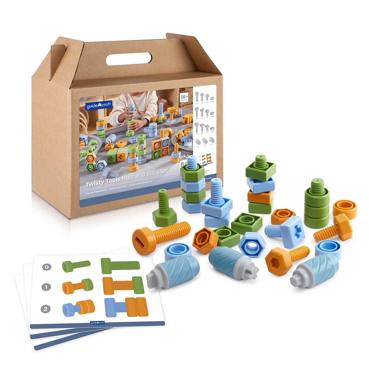 Set Șuruburi și Piulițe Guidecraft, 84 piese | Jucărie - Default Title [ps:50953878-67ab-4648-b127-3fee3ad7a7c2]
