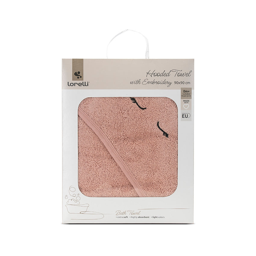 Prosop Baie Bebe cu Glugă Lorelli, Bumbac, Alb, 90x90 cm - Smoke Rose [ps:33b741f1-5525-40bc-97e8-046f39bd4284]