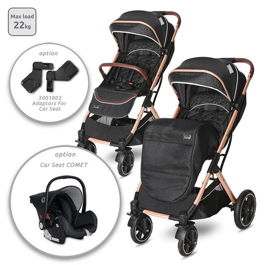 Cărucioar Lorelli Storm, 0 luni - 4 ani, Opaline Gri - Luxe Black [ps:a7efc4a9-f15b-4649-8836-cb9a306ce3f8]