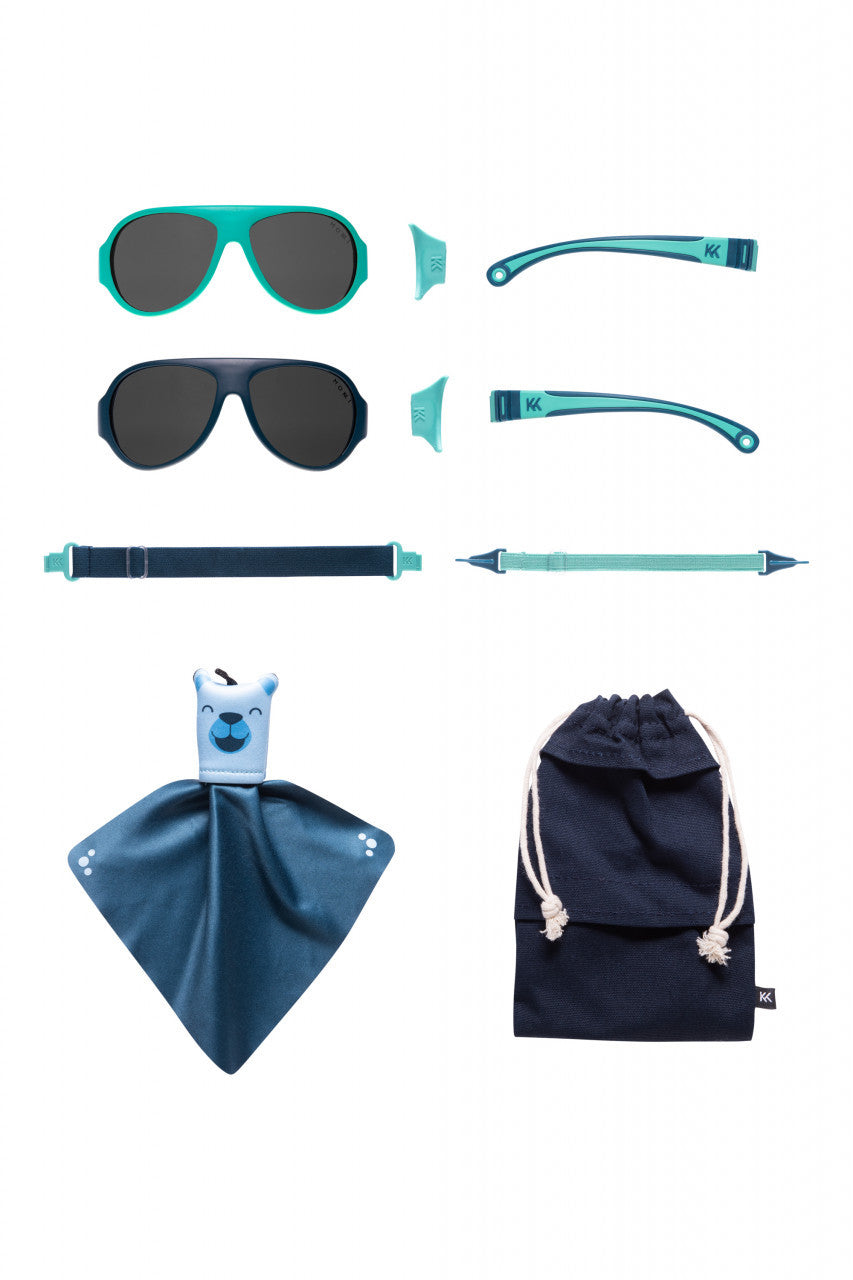 Ochelari de soare pentru copii MOKKI Click & Change, protectie UV, bleu, 2-5 ani, set 2 perechi [ps:494eede1-a74e-47a9-a799-ebec42541521]