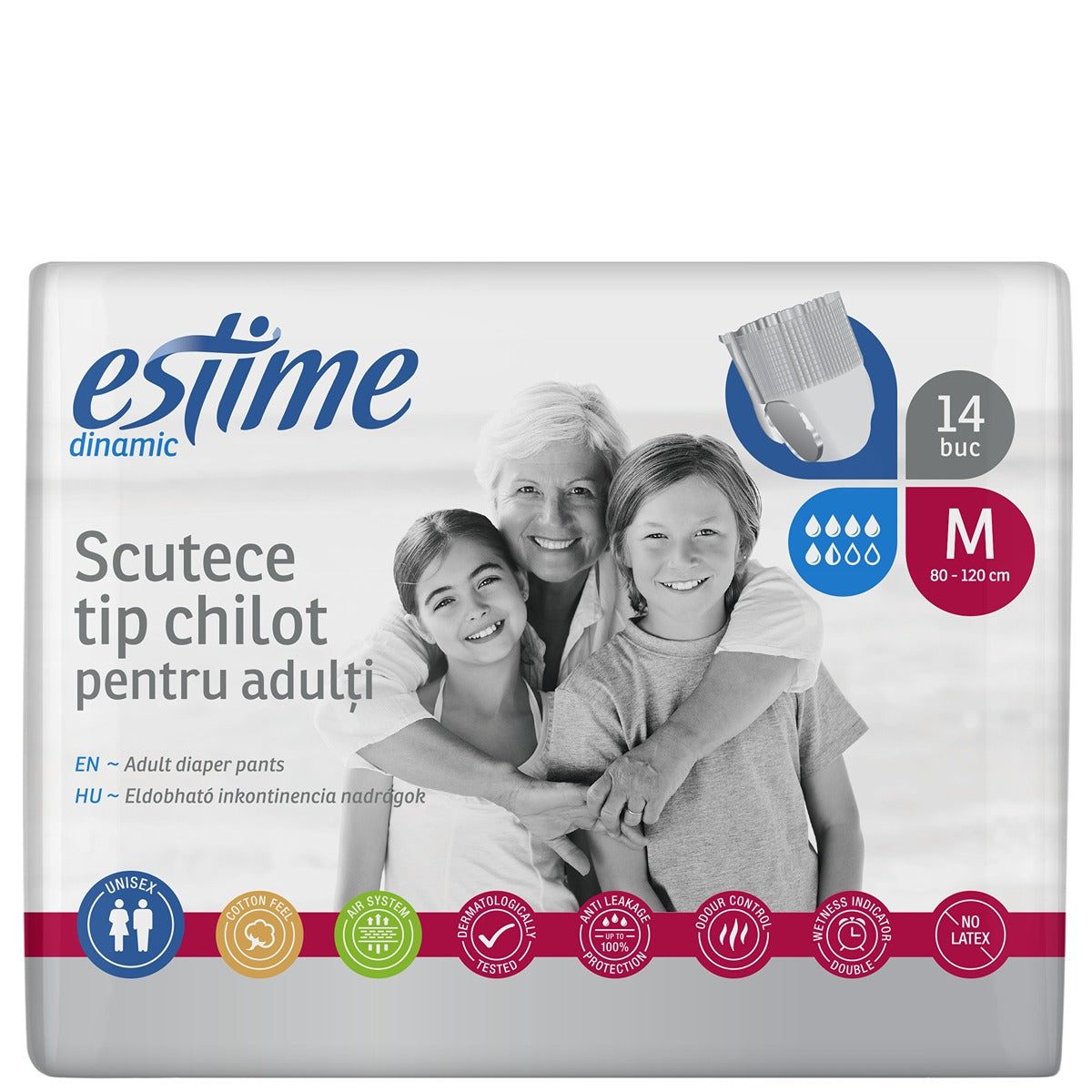 ESTIME Dinamic, scutece pentru adulti, tip chilot, M, 14 buc [ps:8d3ff63a-e542-456b-9dda-bdf7e951ebcb]