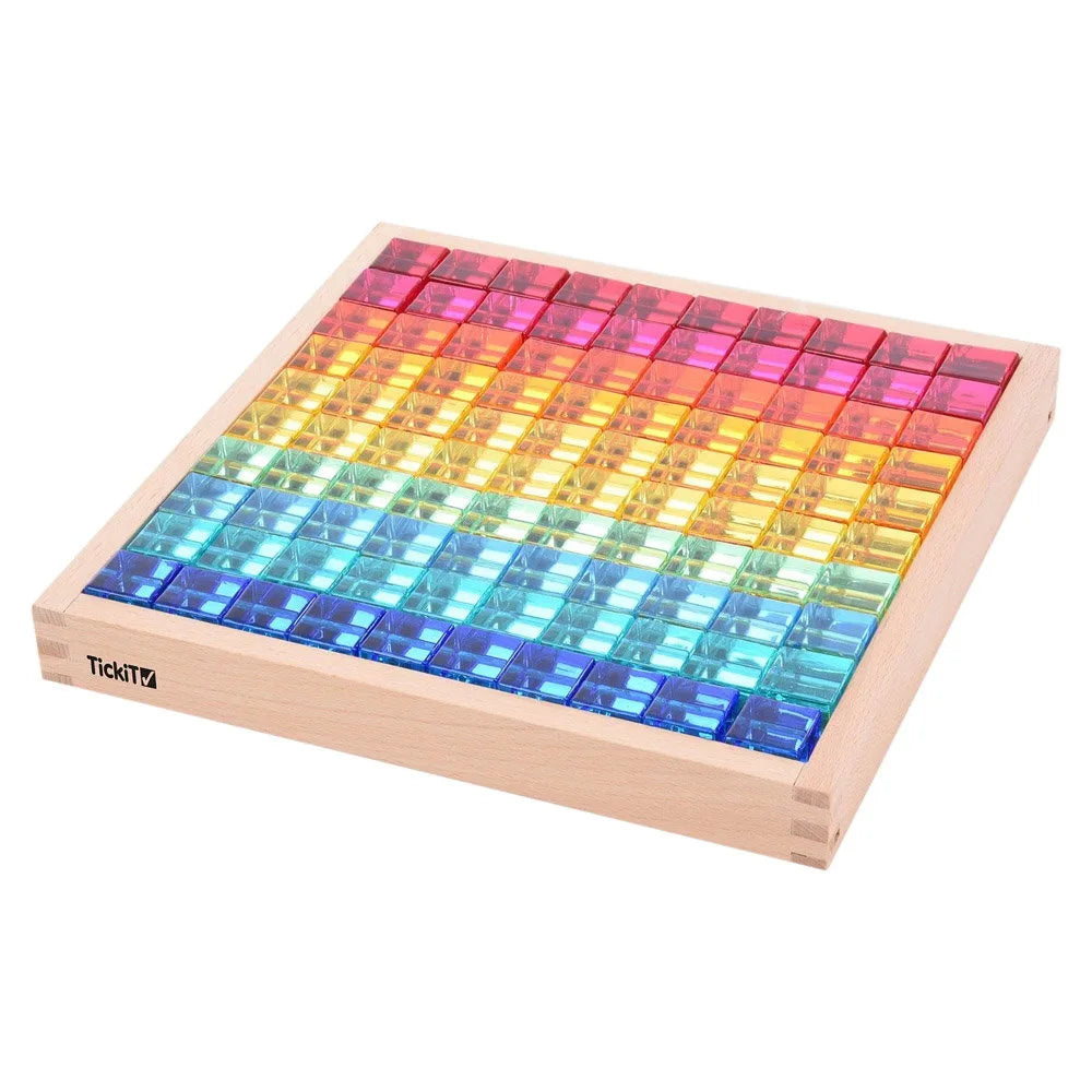 Gem Cube Tickit - Set 100 Cuburi Acrilice cu Tava Lemn - Default Title [ps:6f0baeb6-31c5-493c-b470-e377ef436e75]