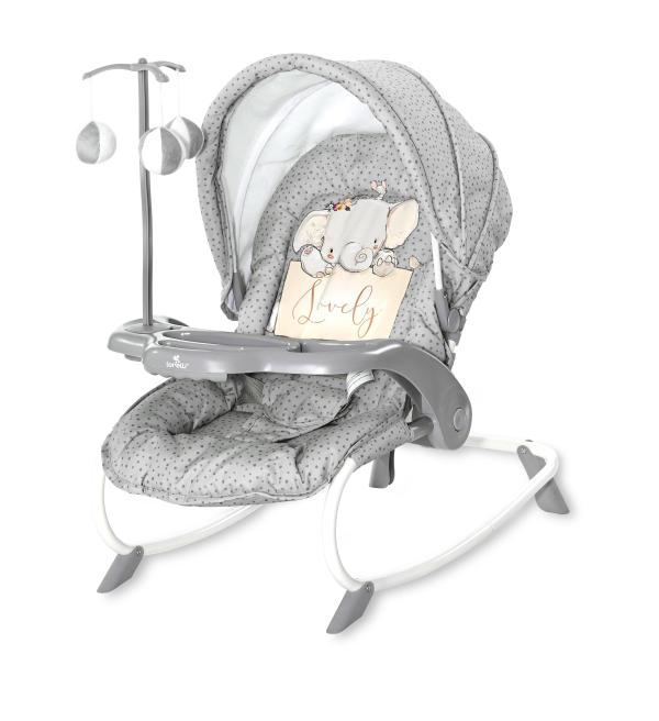 Fotoliu Balansoar Lorelli Dream Time, Silver Blue Rabbits - Gri [ps:8139cc58-bf90-4a9a-ae97-7fef31b99371]