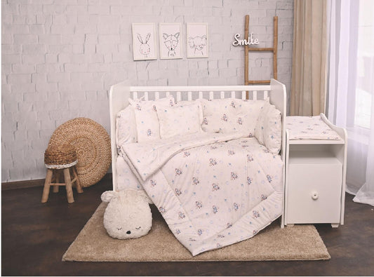 Set Lenjerie Pat Bebe Lorelli Trend Little Rabbits Grey - Albastru Aeroplan [ps:d79a7164-ff19-46b9-882e-c44e235f2352]