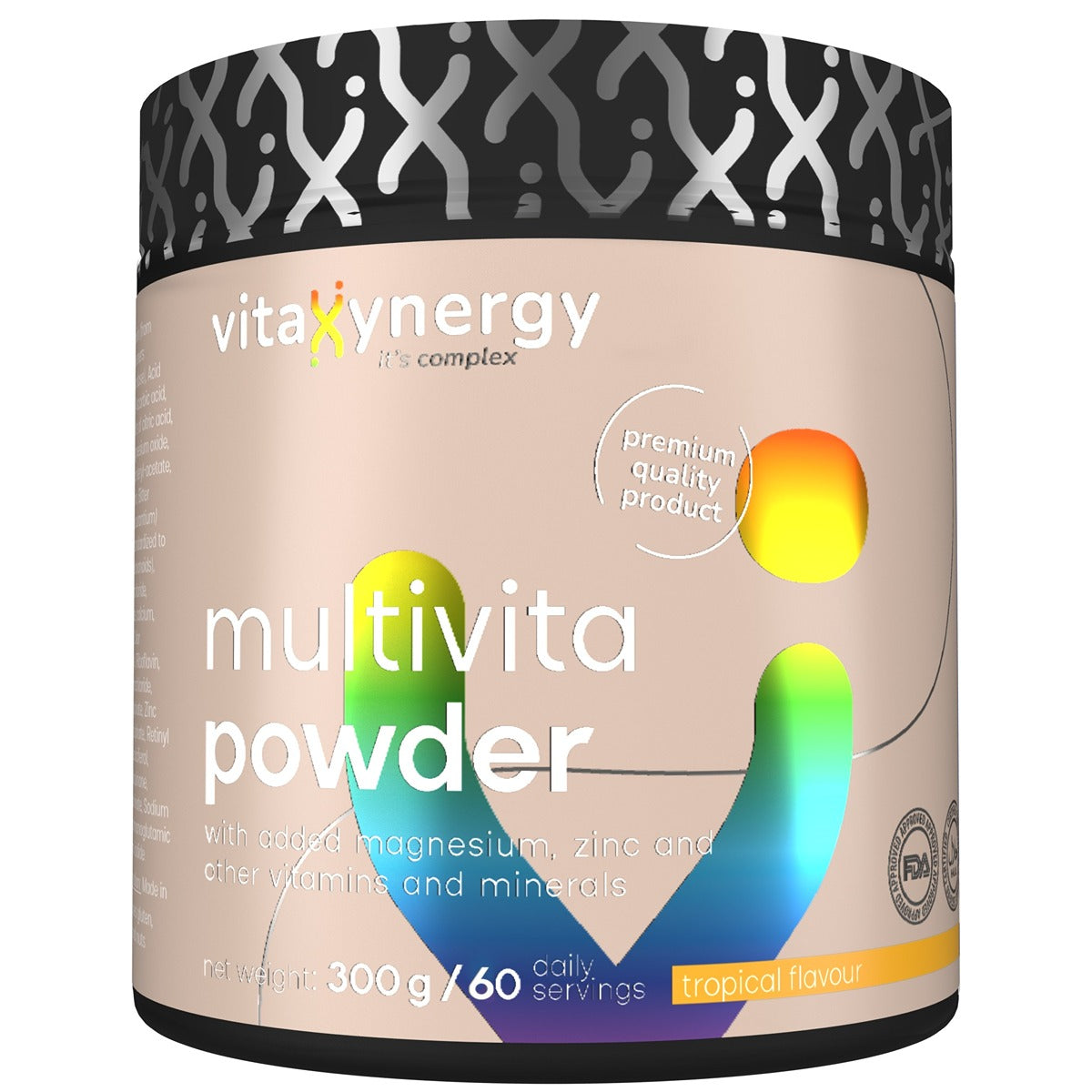 VITAXYNERGY Multivita, supliment alimentar, Pudra multivitamine, tropical, 300 g, 1 buc [ps:0a97e87d-668e-4824-8242-bea45343ae9c]