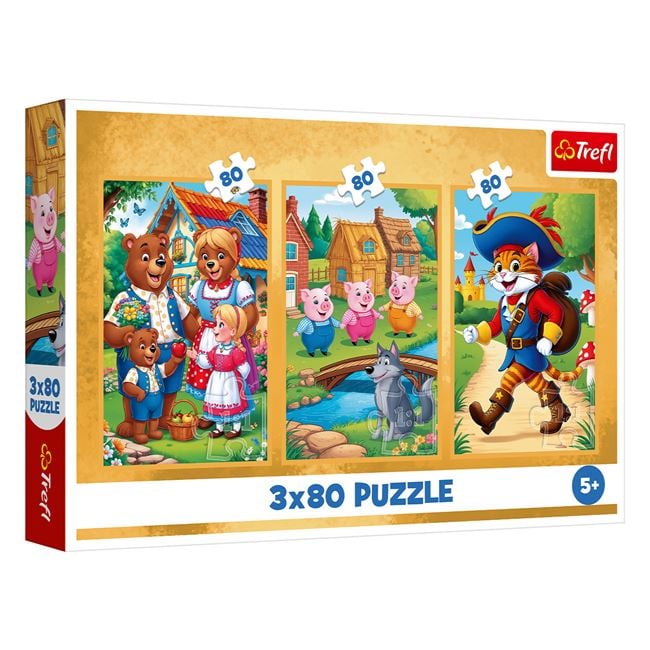 Puzzle Povesti Clasice 3 in 1 Trefl - Jumbo | 80 piese - Default Title [ps:5b296ee9-cdbc-401e-8dd9-cf08943e55a7]