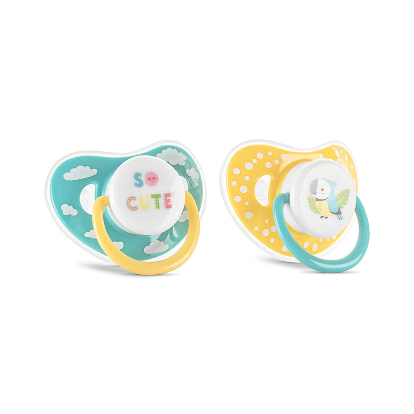 Set 2 Suzete Lorelli, Silicon Moale, Rotunde, 6 luni+ - Yellow Blue [ps:0405c2d3-2bbb-43b7-beb1-5a420d816df7]