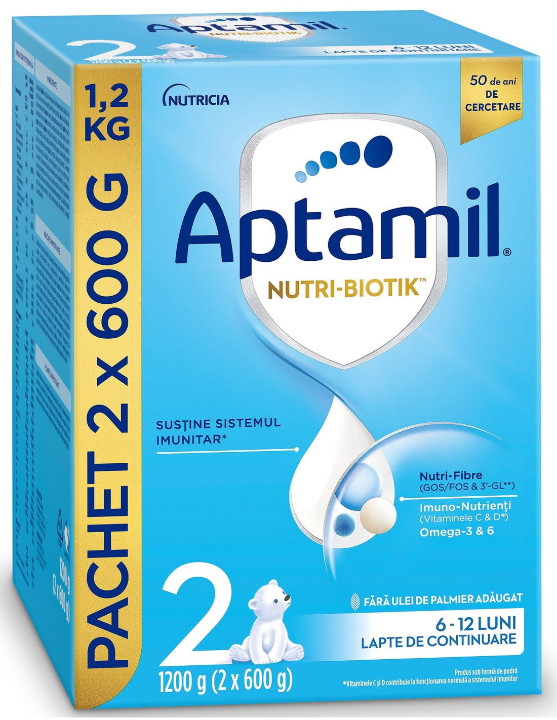 APTAMIL Nutri Biotik, formula speciala lapte praf, 6-12 luni, lapte de continuare, 2x600 g [ps:7e1db0c5-8f4c-4ffe-9761-ba99bde75915]