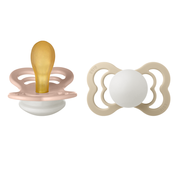 Set 2 Suzete BIBS Supreme Glow Latex, 6 luni - Blush/Vanilla - Blush/Vanilla [ps:28cf2d2a-6c3b-4ffa-9a38-0c3d1d53c8ae]