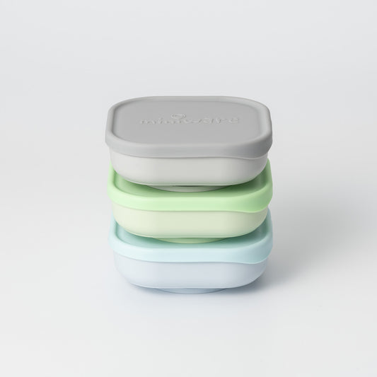 Set 3 boluri pentru hrana bebelusi Miniware Snack Bowl, 100% din materiale naturale biodegradabile, Aqua+Grey+Keylime [ps:8e0fe220-be5b-4452-b87c-91a14dcdcdcf]