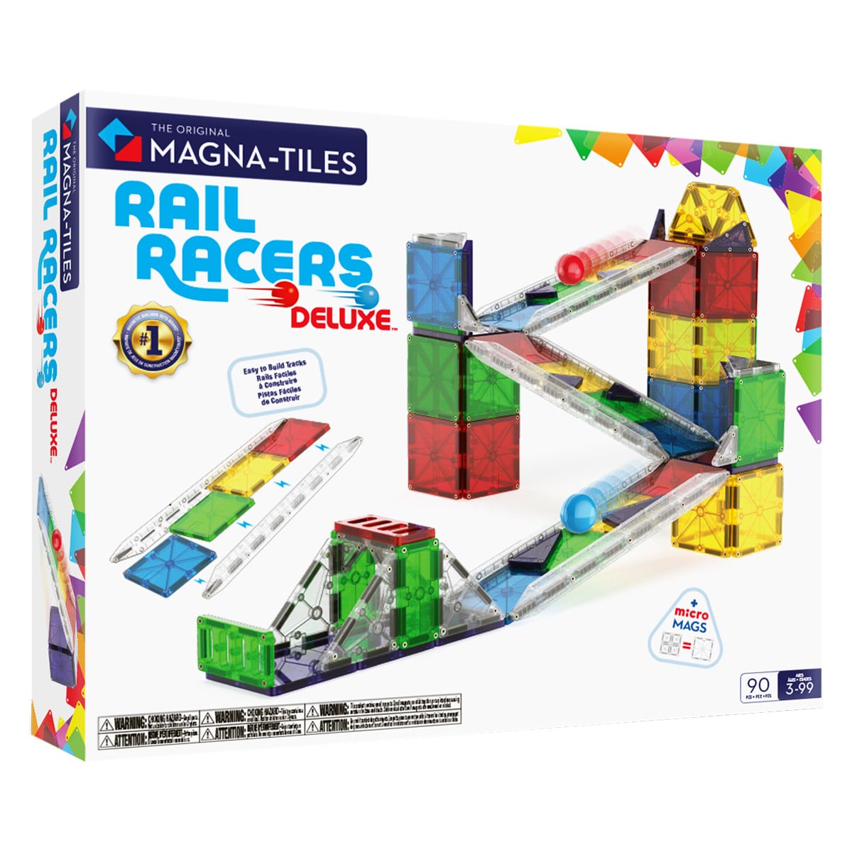 MAGNA-TILES Rail Racers Deluxe, 90 piese - Jucărie - Default Title [ps:9c8993a7-53b0-4823-87f8-af9174b1d6aa]