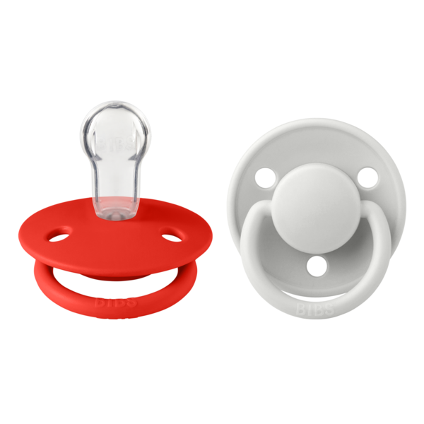 Set 2 Suzete BIBS De Lux Silicon, Rotunde, Sage/Hunter Green - Candy Apple [ps:249e0460-72f1-4225-83d7-71e023772d38]