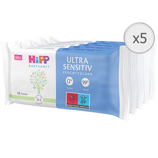 HIPP SERVETELE UMEDE SENSITIVE ULTRA 5x48BUC - Default Title [ps:4961521a-2798-42ca-a517-34d9fa799308]