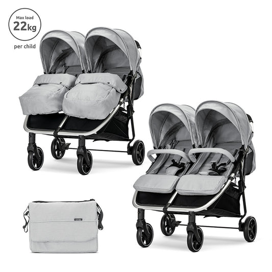 Cărucior Gemeni Lorelli Duo, Aluminiu, Beige - Grey [ps:f39c45ca-413e-4d23-90e9-4a8dcef2479a]