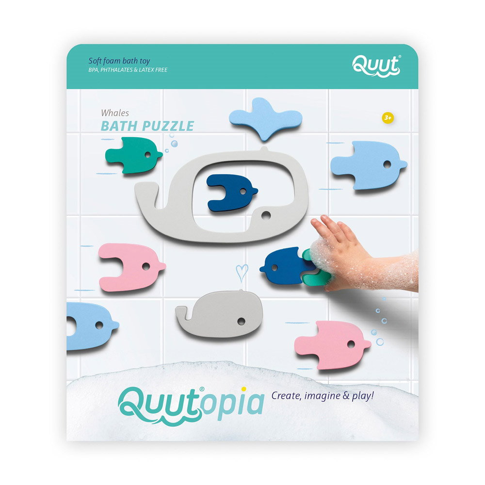 Puzzle de Baie Meduze Colorate, 10 piese, Quut Toys - Balene si pestisori [ps:42e8f6f2-735f-479e-9405-29ce9e36ac0c]