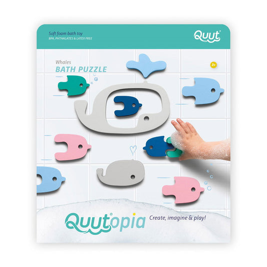 Puzzle de Baie Meduze Colorate, 10 piese, Quut Toys - Balene si pestisori [ps:42e8f6f2-735f-479e-9405-29ce9e36ac0c]