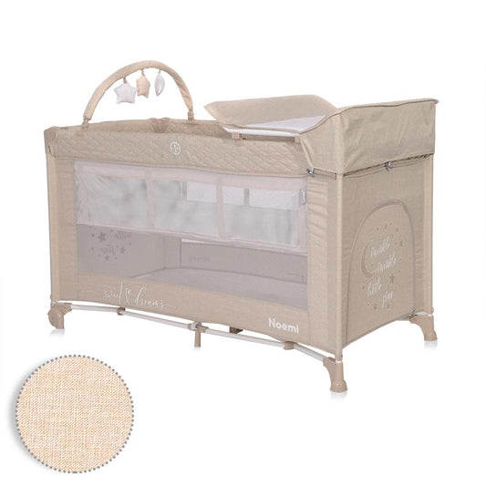 Pătuț Pliabil Lorelli Noemi Plus, 2 Nivele, Mellow Rose Star - bej stelute [ps:e43d9d9c-acde-46ba-87f8-769d0028b6b6]