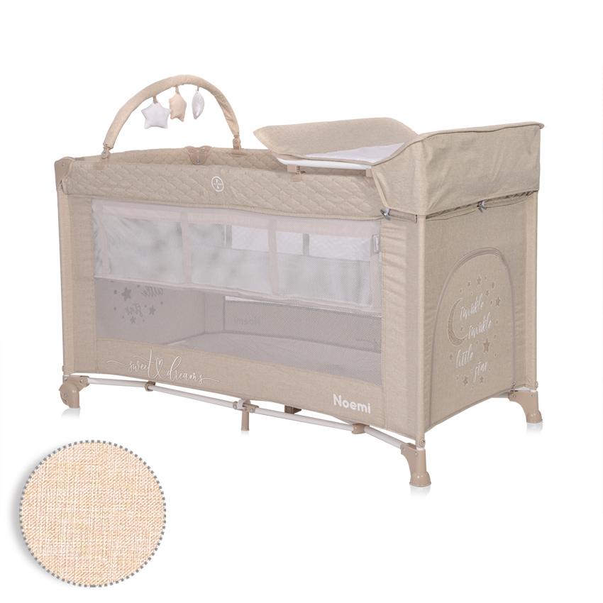 Pătuț Pliabil Lorelli Noemi Plus, 2 Nivele, Mellow Rose Star - bej stelute [ps:e43d9d9c-acde-46ba-87f8-769d0028b6b6]