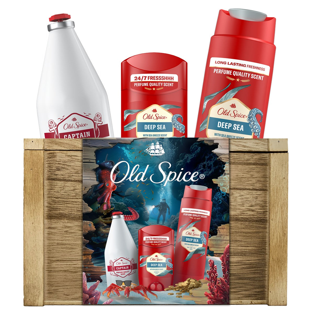 Set cadou OLD SPICE Comoara, deo stick Deep Sea 50 ml + gel de dus Deep Sea 250 ml + lotiune dupa ras Captain 100 ml [ps:f9a114c6-3646-48b5-bbff-5048949591d4]
