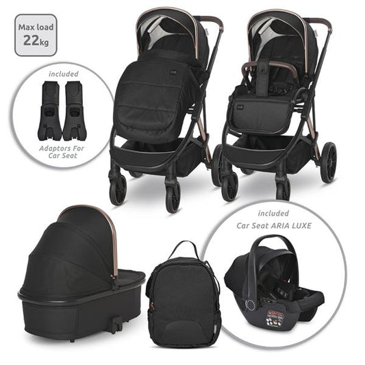 Cărucior Set 3 în 1 Lorelli Aria, Negru - Coșuleț Auto - Black [ps:0b4ec957-0c4f-42c2-8e14-0a63045e0ef0]