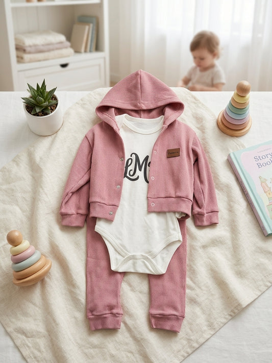 Compleu Bebe Lamra Turcoaz 9-12 Luni - Brand INFANT - Roz Pudrat [ps:b95a9f8a-f18e-4feb-8dea-574d47f613e5]