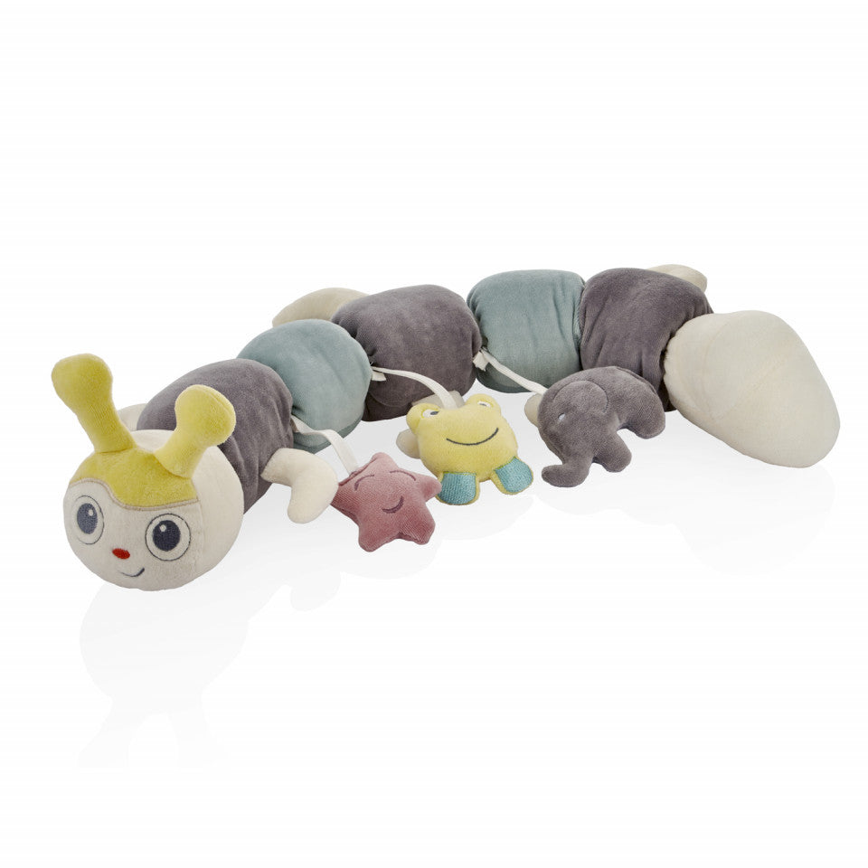 Protectie laterala multifunctionala cu jucarii din plus BabyJem Caterpilar (Culoare: Verde) [ps:1b27292a-da15-43d7-bb35-5c2f223c8574]