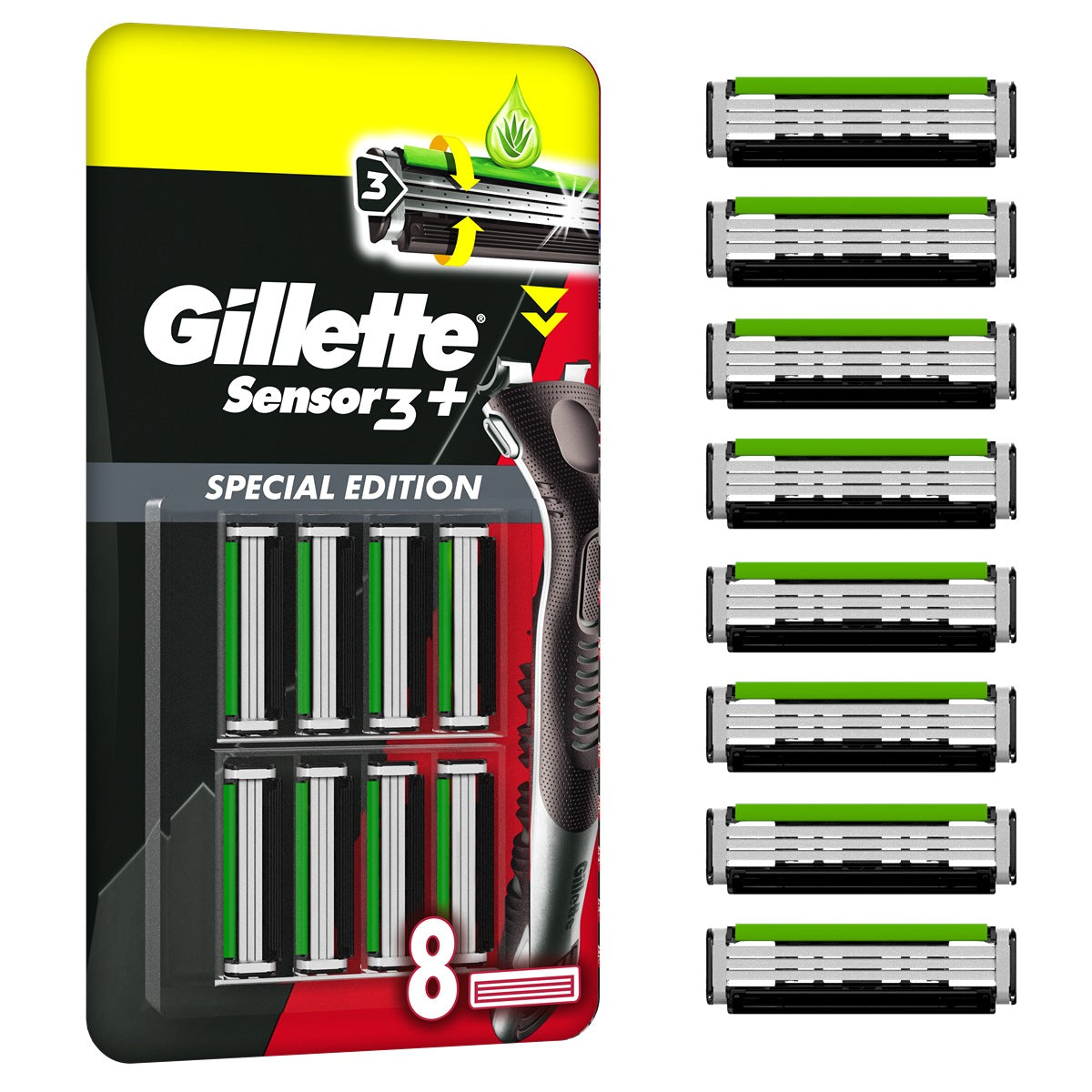 GILLETTE Sensor 3 Plus Black, rezerva aparat de ras, 8 buc [ps:12dd25a4-c022-48cb-b97e-49861c6faa64]