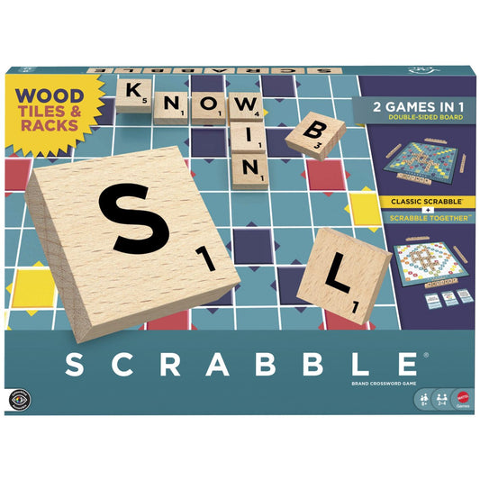 Joc Scrabble 2 in 1 din Lemn Engleză - Mattel - Default Title [ps:32e5230b-2f22-4100-bb26-bcc1d58b936d]