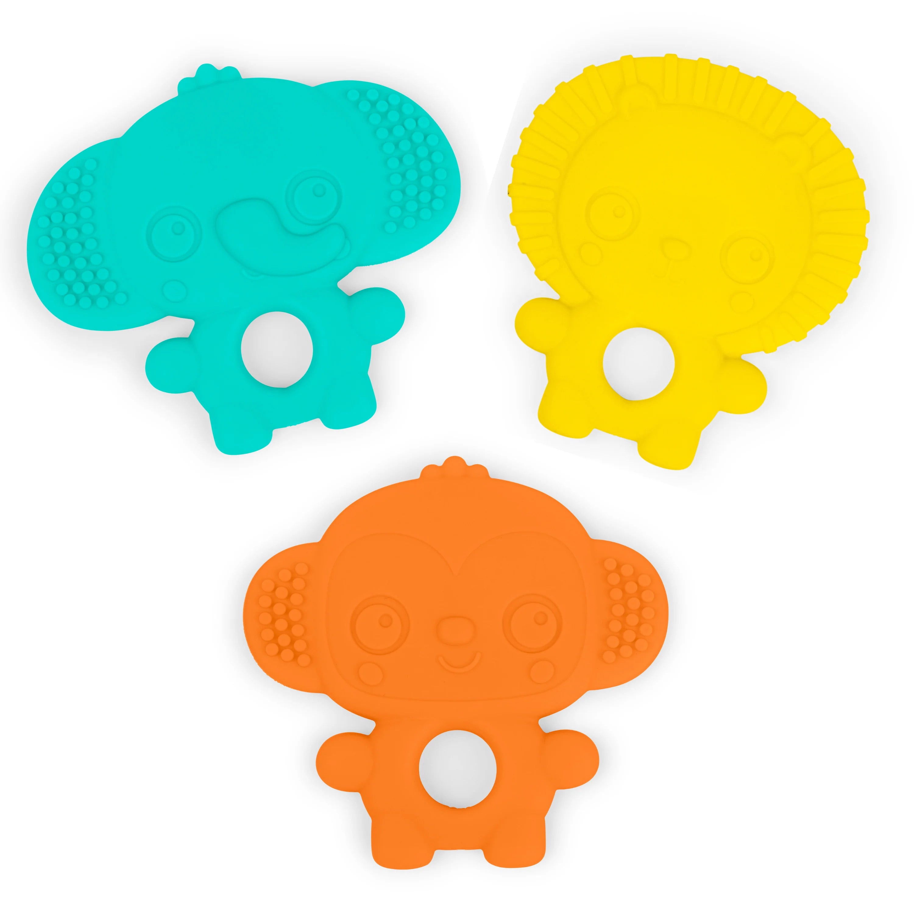 Set 3 Jucării Dentiție Bright Starts Juicy Chews - Fructe - Elefant, Leu, Maimuta [ps:7d8de51c-f91d-4908-8709-421c701874a6]