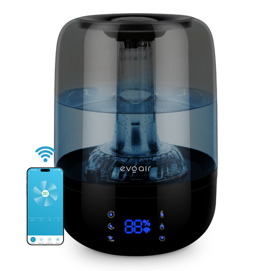 Umidificator Evoair LUNO BLACK, Smart, Wifi, Rezervor 2.5L, Capacitate - Default Title [ps:a37a1644-eaa0-4a83-9354-0e0b5608667c]