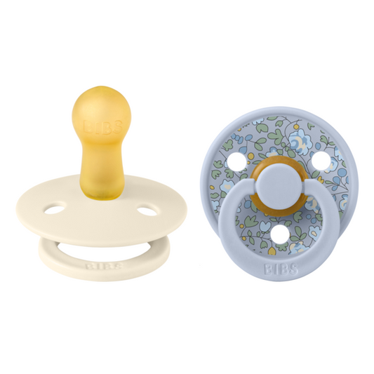 Set 2 Suzete BIBS x Liberty Colour Eloise Latex, 0 luni+ - Dusty Blue/Ivory [ps:8fe29382-f9e9-44c1-a325-e350df25e8f8]