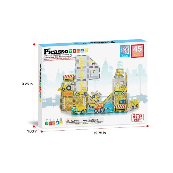 PICASSO TILES Vehicule diverse, magnetic, set de constructie, 45 piese [ps:988349ef-80c2-4ec7-966a-2f14bccac56b]