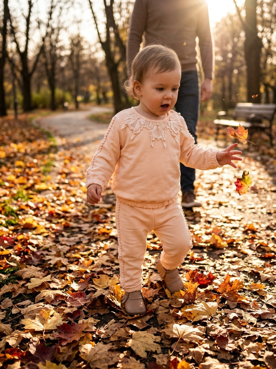 Set Bluză și Pantaloni Bej cu Perle Breeze, 2 Ani - INFANT - 4 ANI [ps:4afb70fa-d73f-49dd-8af1-69c88ac810eb]