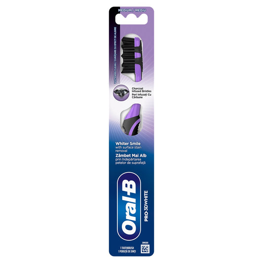 ORAL-B Pro-3DWhite Charcoal, periuta de dinti, medium, 1 buc [ps:9ac18f13-e59b-4ff3-9afc-7d473b9cf3d4]