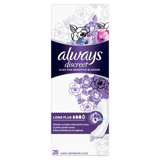 ALWAYS DISCREET, absorbante zilnice, Long Plus, 28 buc [ps:424451ad-9c0f-4e6d-9f83-0124cb5b3a12]