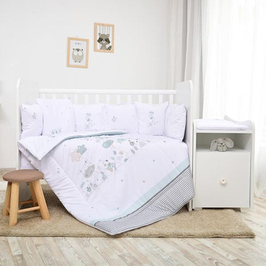 Set Lenjerie Pat Bebe Lorelli Trend Little Rabbits Grey - Giraffe White [ps:f3fbf53b-9a24-4244-8461-8886cf969488]
